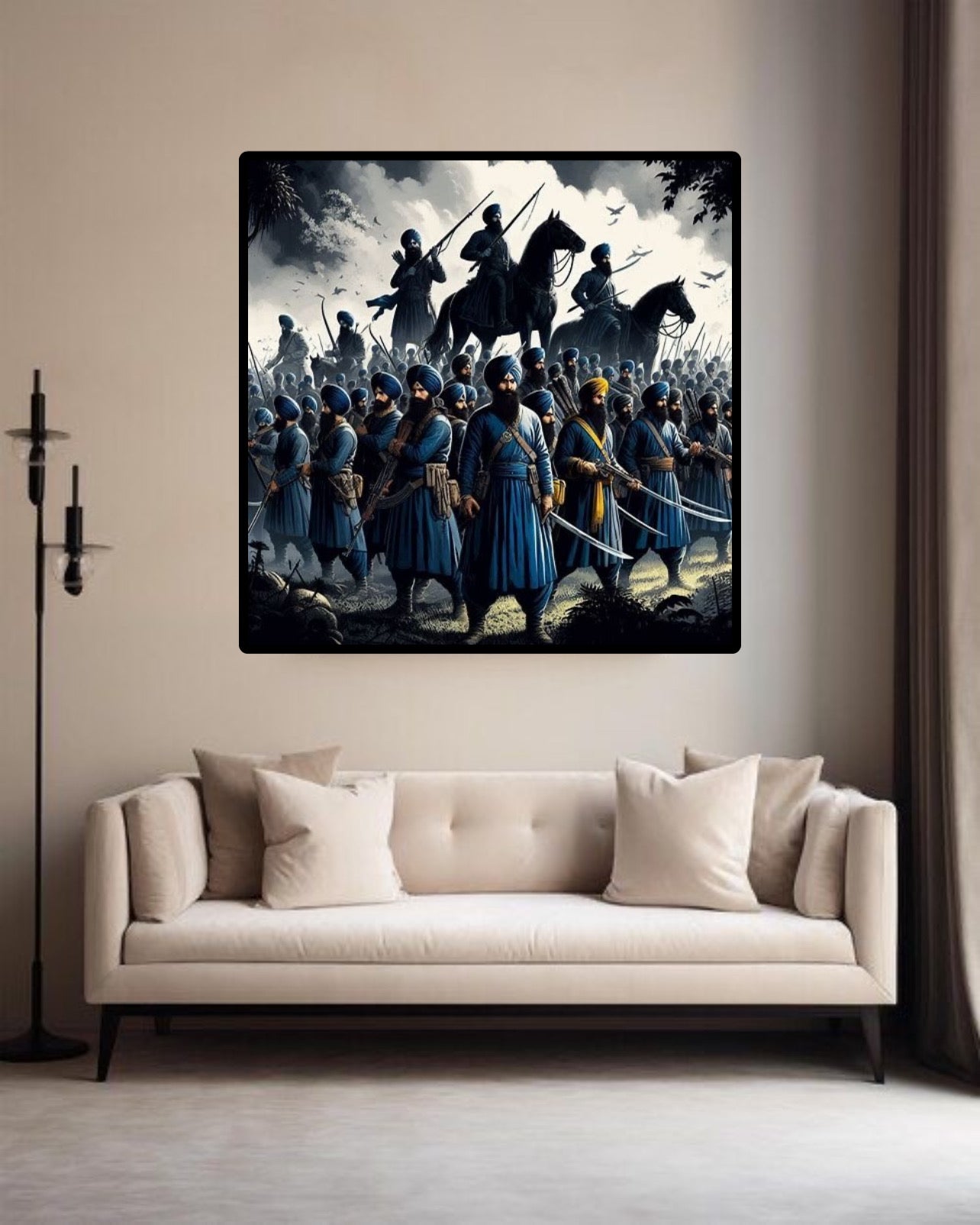 Sikh Warriors on Battlefield Inspirational Wall Art Poster
