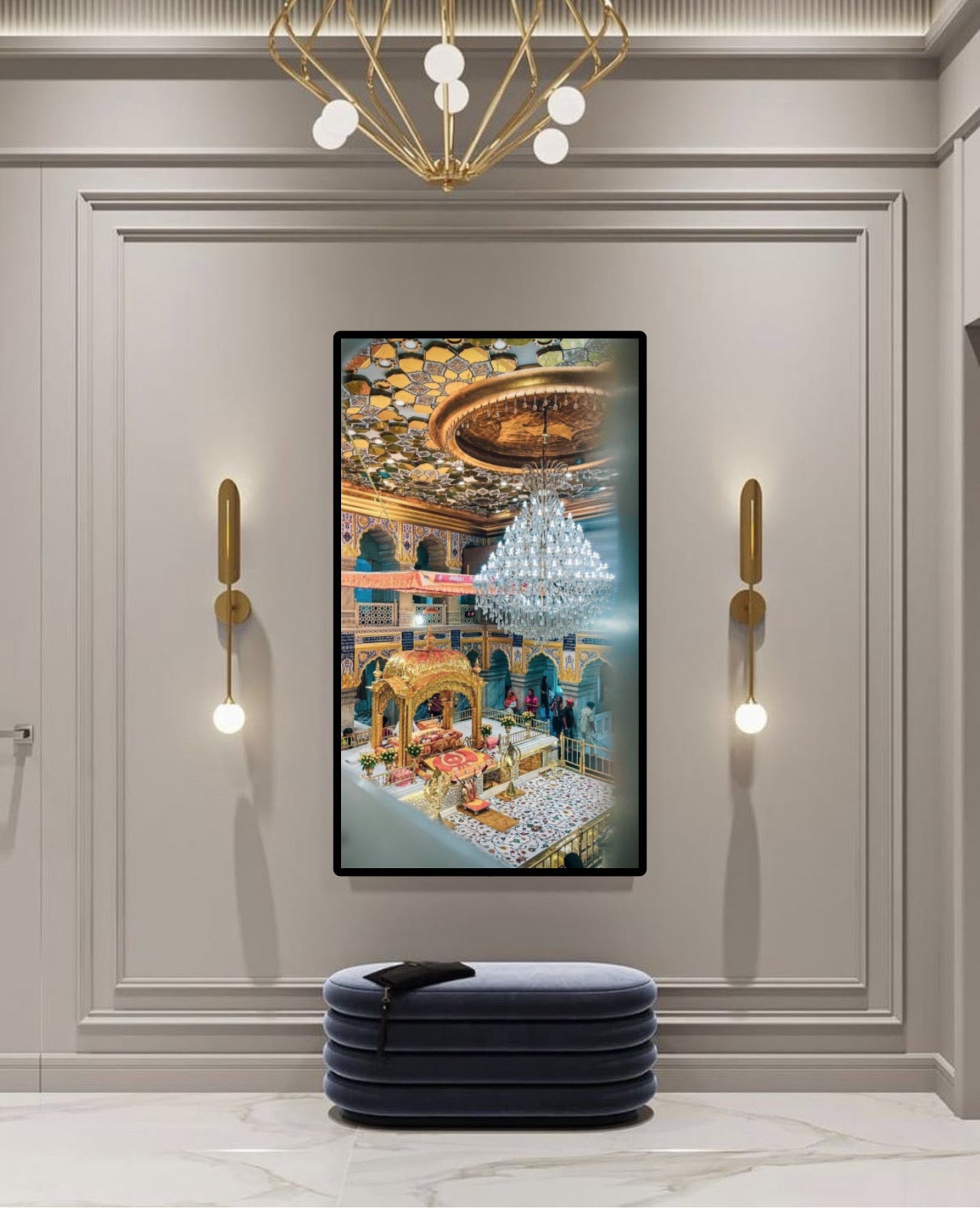 Inside Harmandir Sahib | Golden Temple Blurred Corner-View Wall Art Poster