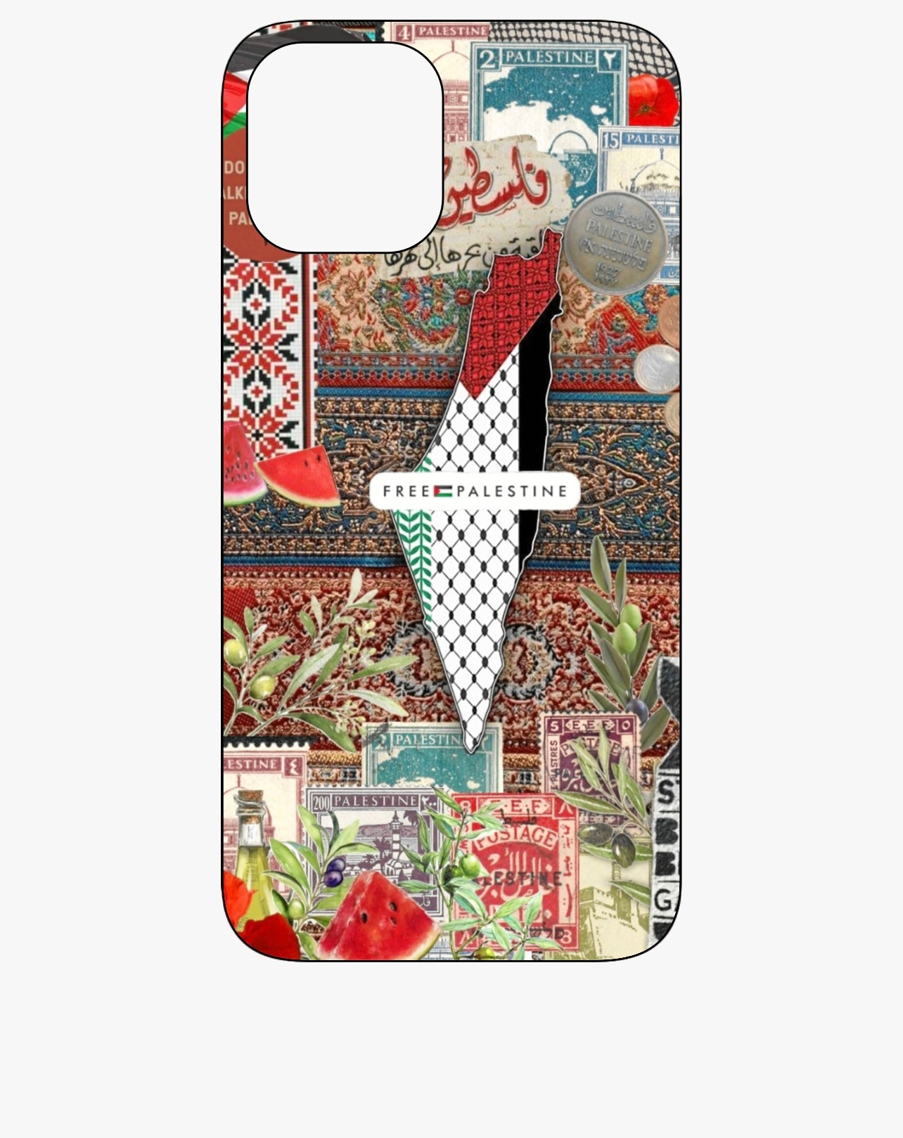 Free Palestine Map & Watermelon Symbolism Phone Case
