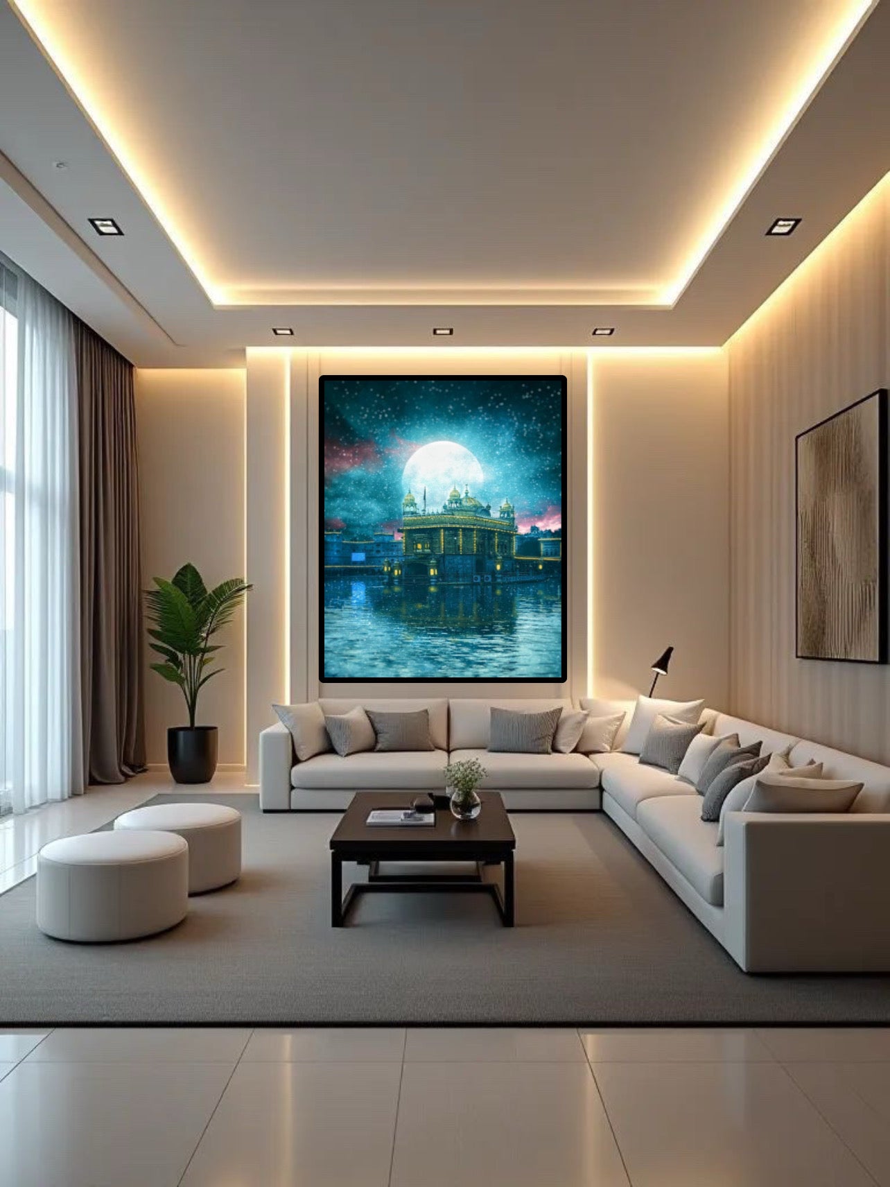 Sikhi Blue Inspired Harmandir Sahib Golden Temple Amritsar Wall Art Poster