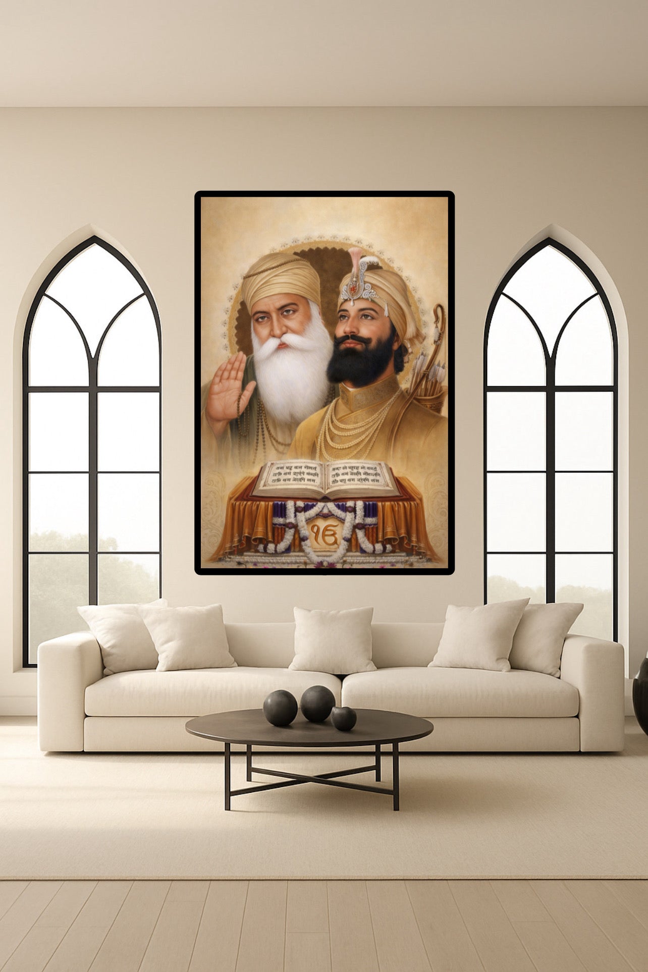 Guru Nanak Dev Ji & Guru Gobind Singh Ji Together Wall Art Poster