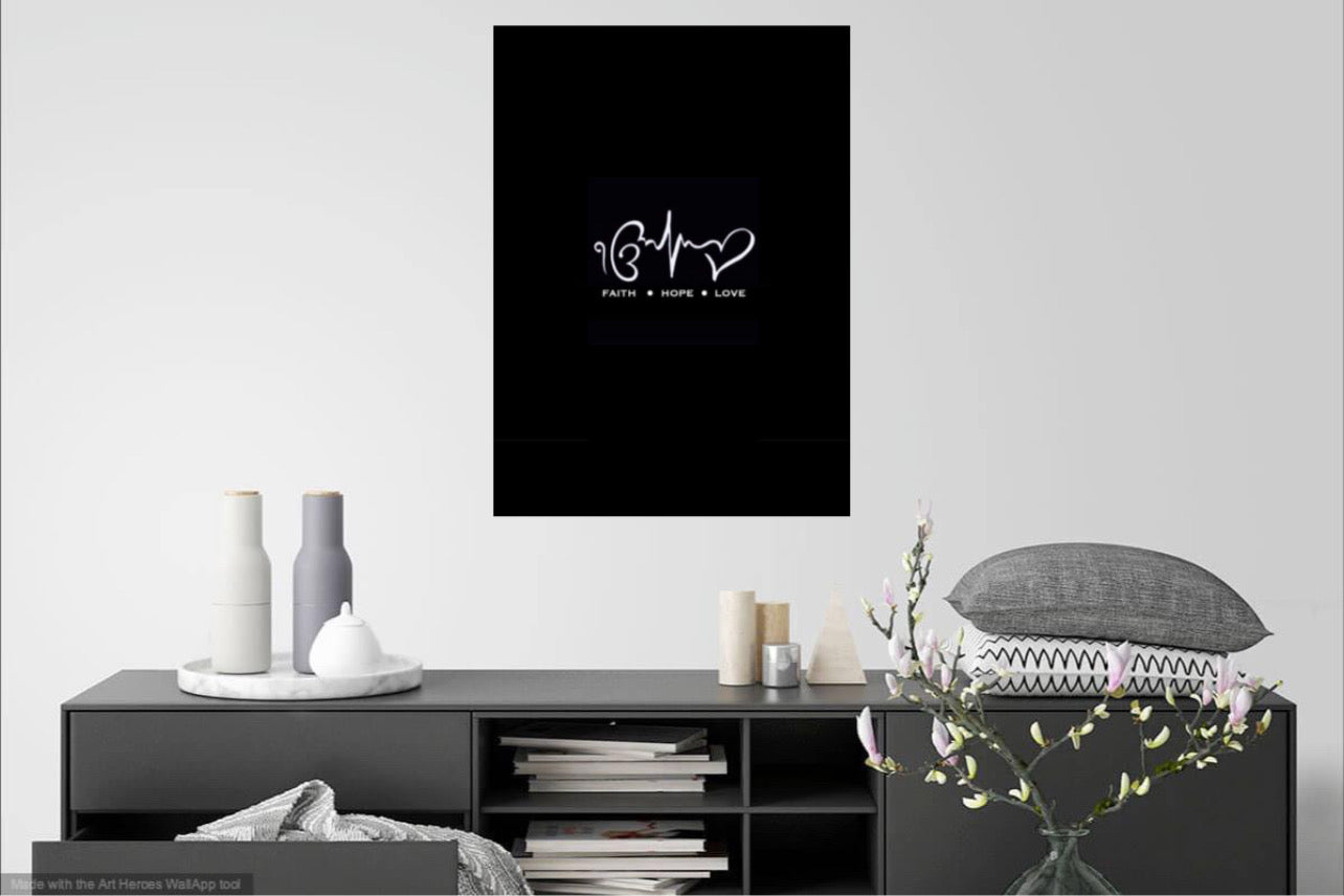 Faith | Hope | Love Quote for Guidance Wall Art Poster