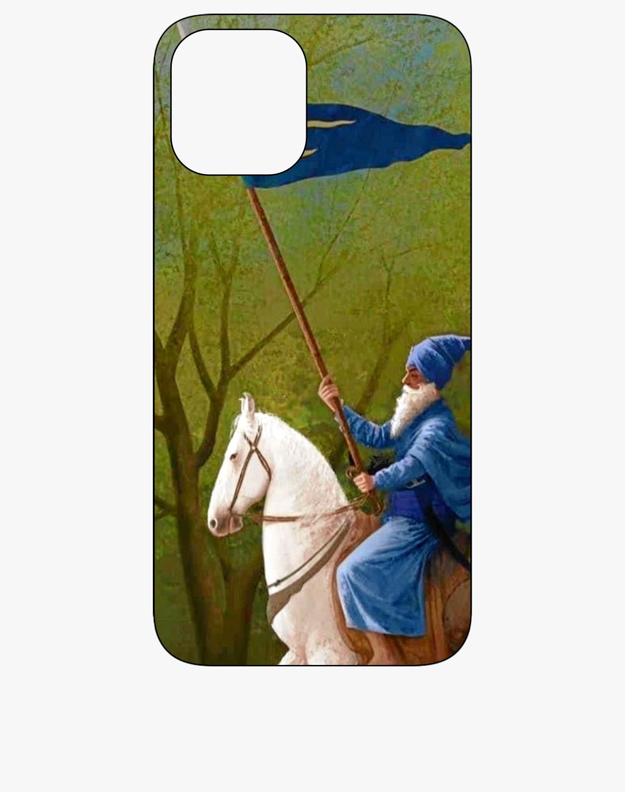 Sikhi Warrior Holding Flag Painting Phone Case