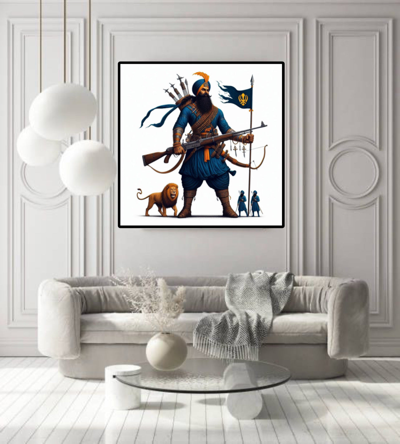 Sikh Warrior with Weapons Symbolism of Strength Wall Art Poster