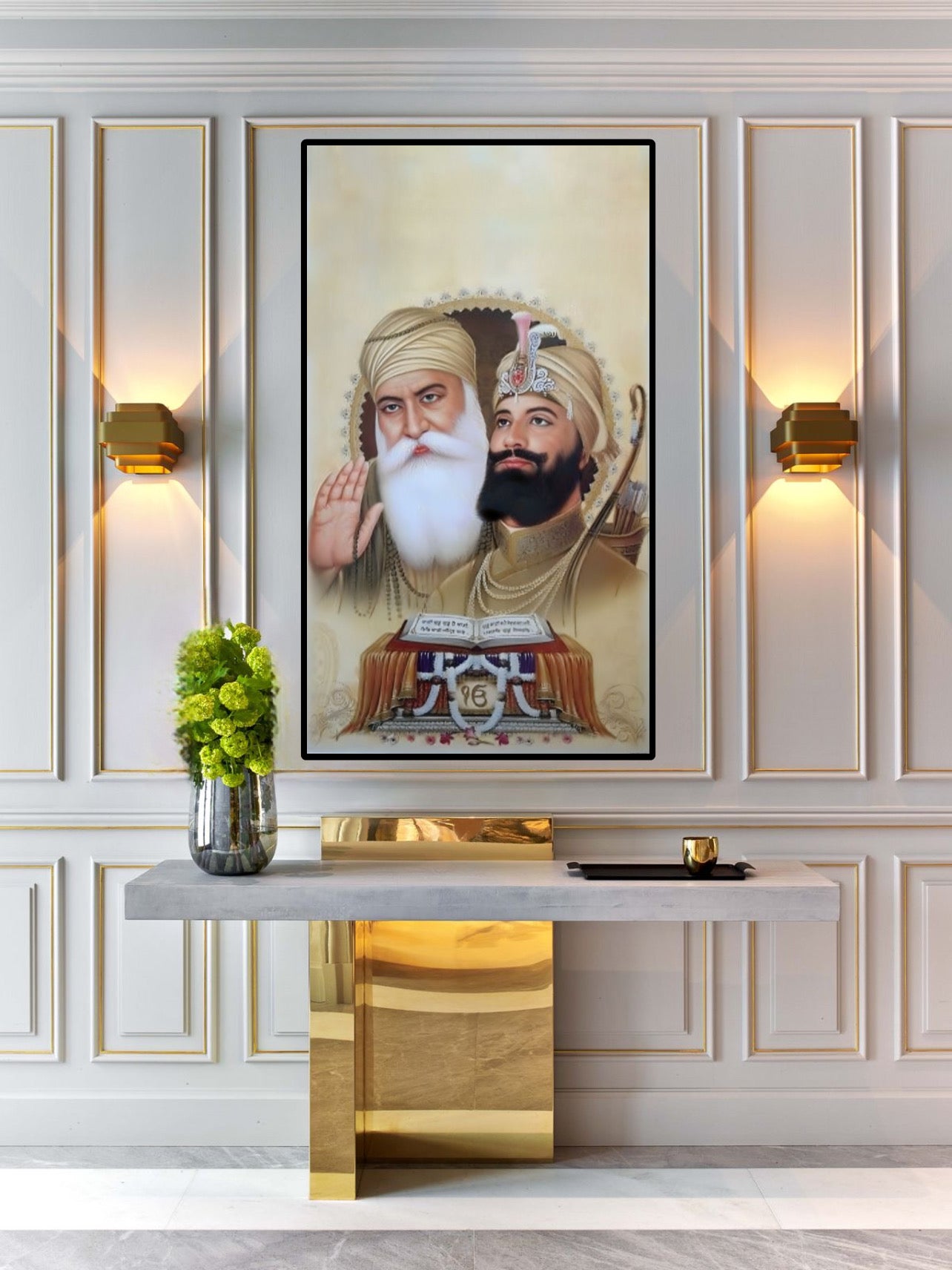 Guru Nanak Dev Ji & Guru Gobind Singh Ji Together Wall Art Poster