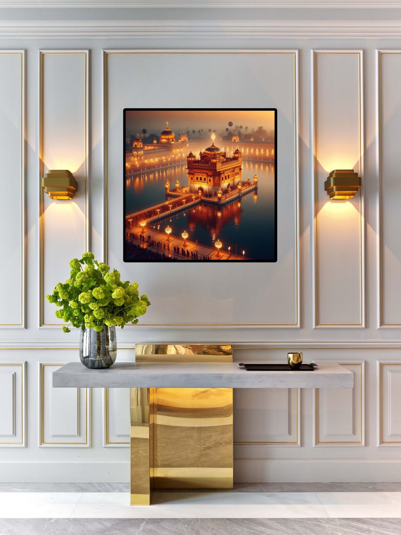 Beautiful Lights Harmandir Sahib |Golden Temple on Water Wall Art Poster