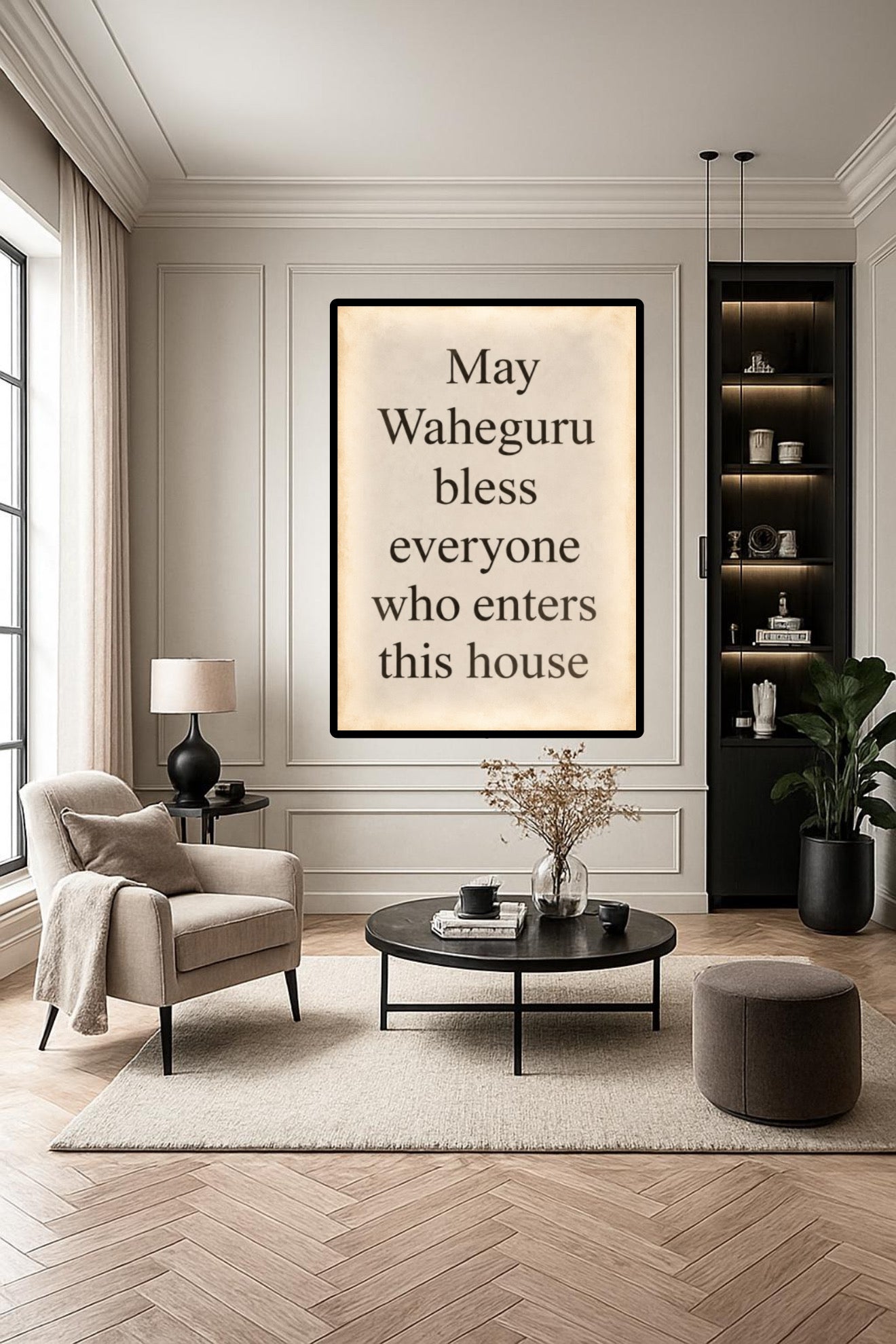 “May Waheguru Bless Everyone Who Enters This Home” True Welcoming Housewarming Wall Art Poster