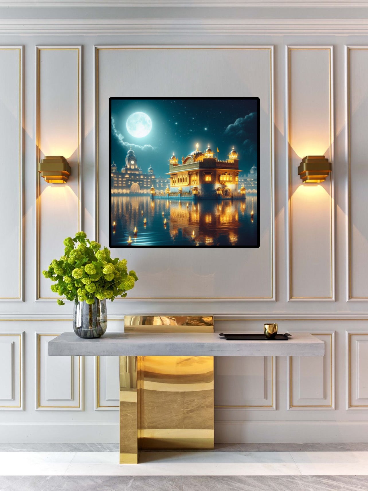 Midnight Blue Beautiful Harmandir Sahib | Darbar Sahib Wall Art Poster