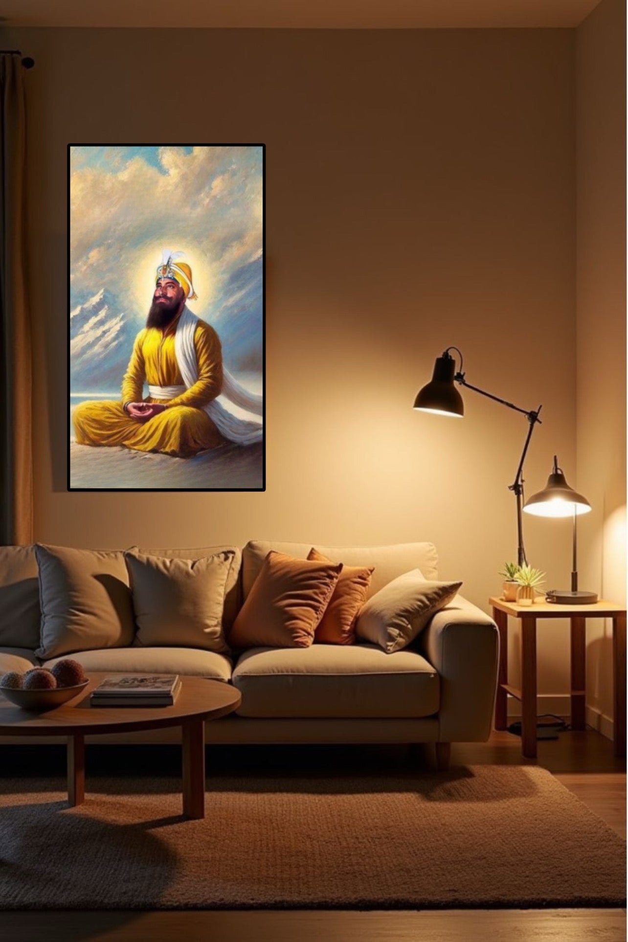 Sikhi Guru Inspired Meditating Wall Art Poster