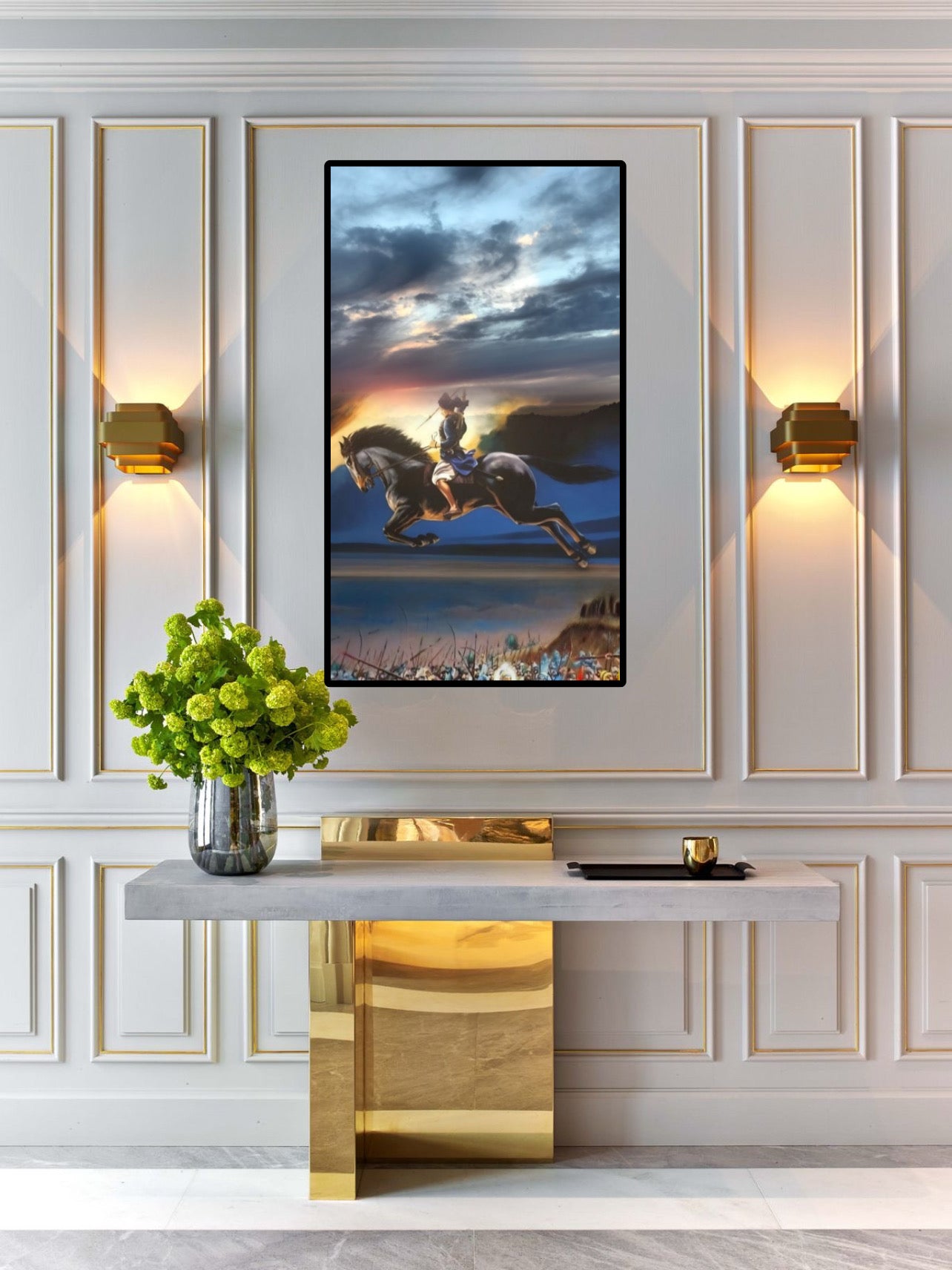 Sikhi Running Horse with Sikh Warrior Wall Art Poster