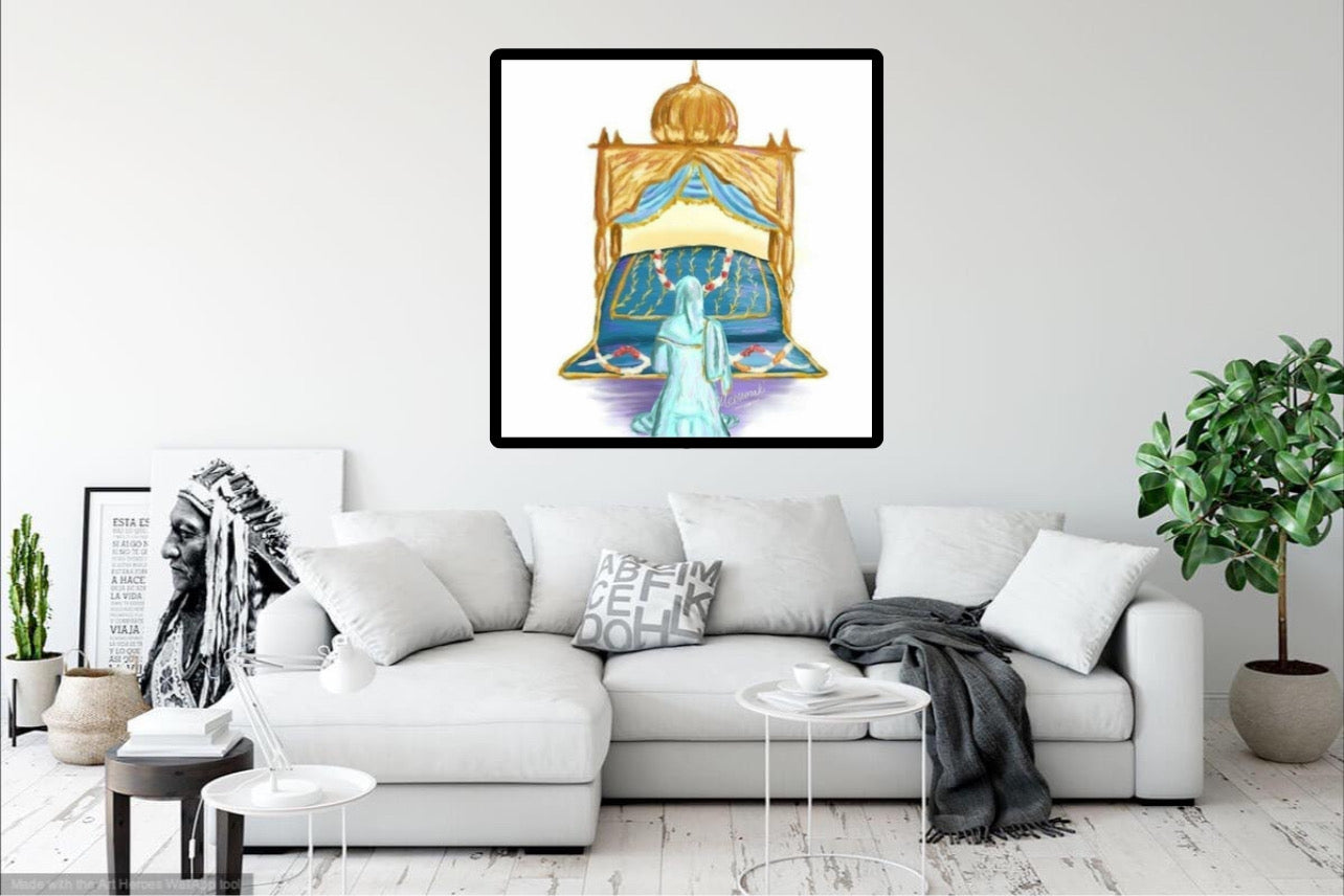 Sikhi Kaur Worshipping Inspiring Wall Art Poster