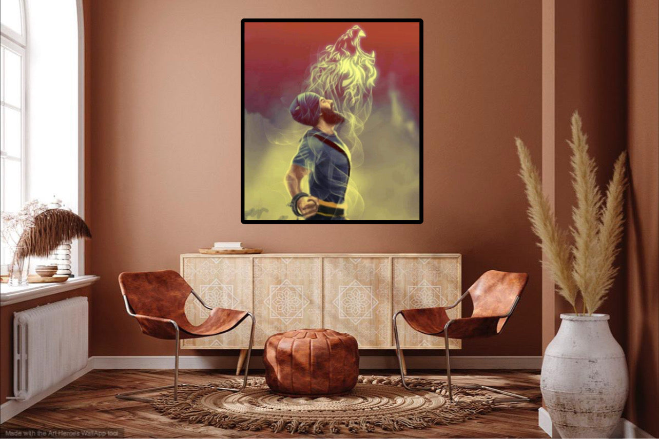 Sikhi Powerful Warrior Wall Art Poster