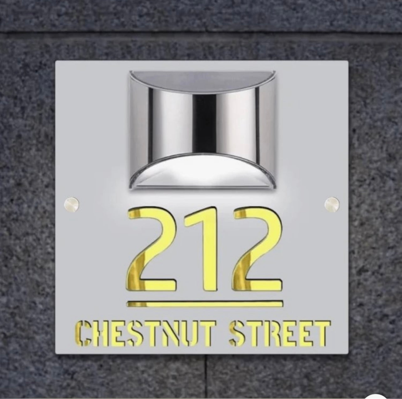 Custom 3D Solar-Powered House Number Door Sign | Plaque