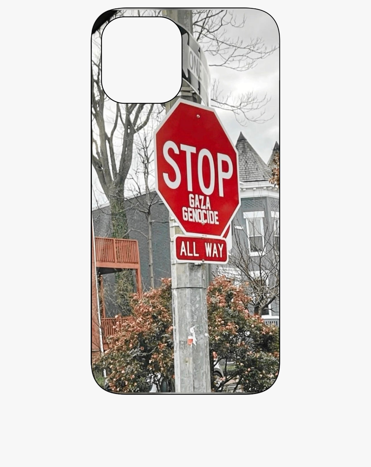 Free Palestine ‘STOP & Support Gaza’ Road Sign Phone Case