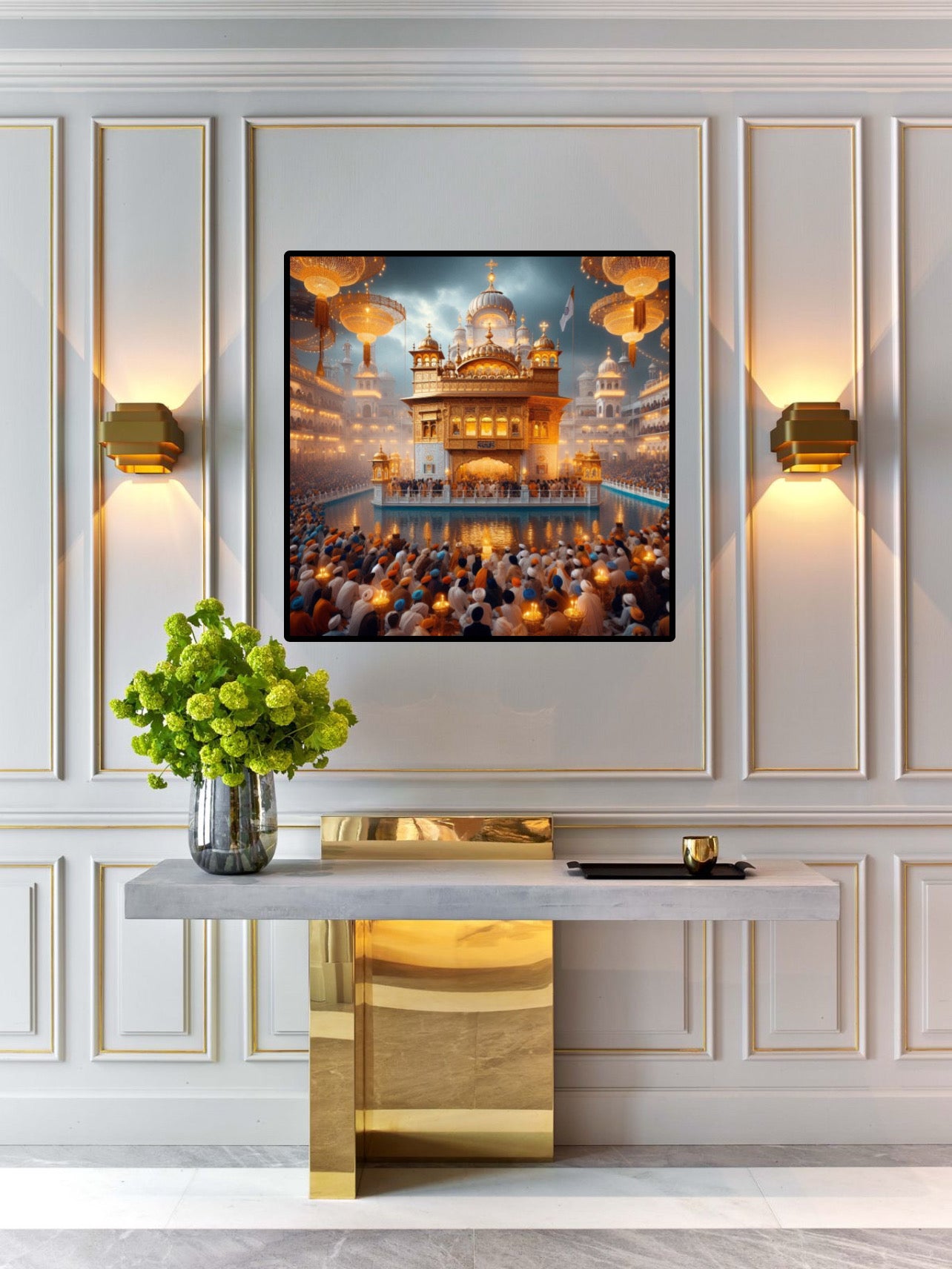 Worshipping Harmandir Sahib Golden Temple Inspiring Wall Art Poster