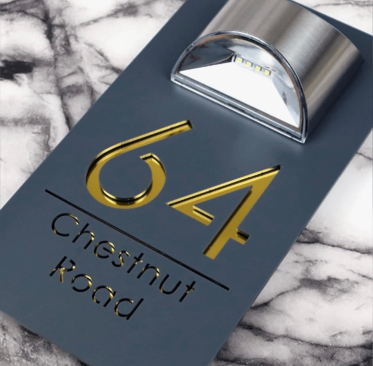 Custom 3D Solar-Powered House Number Door Sign | Plaque