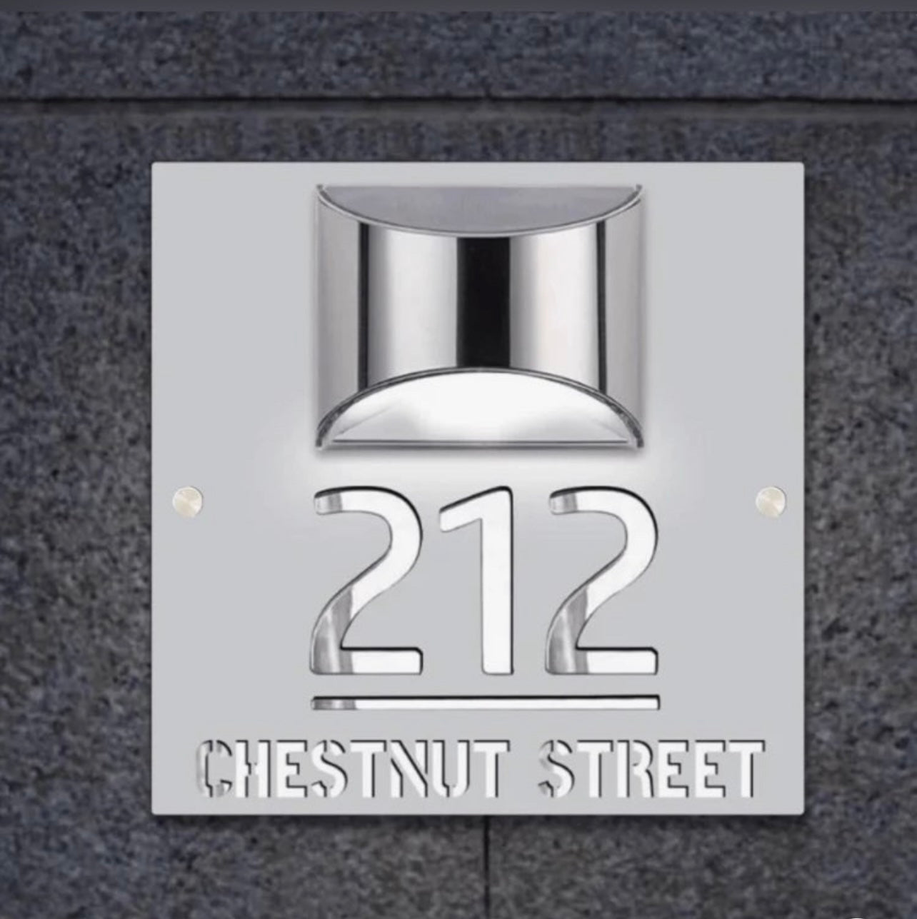 Custom 3D Solar-Powered House Number Door Sign | Plaque