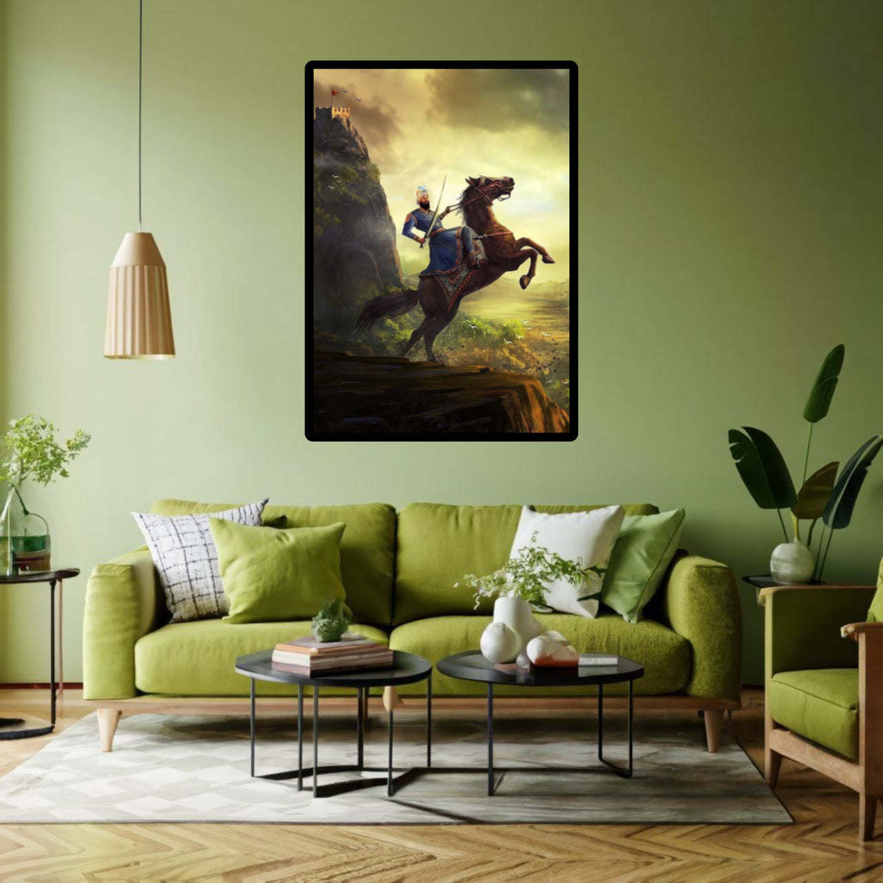 Sikhi Guru Gobind Singh Ji on Horse Wall Art Poster