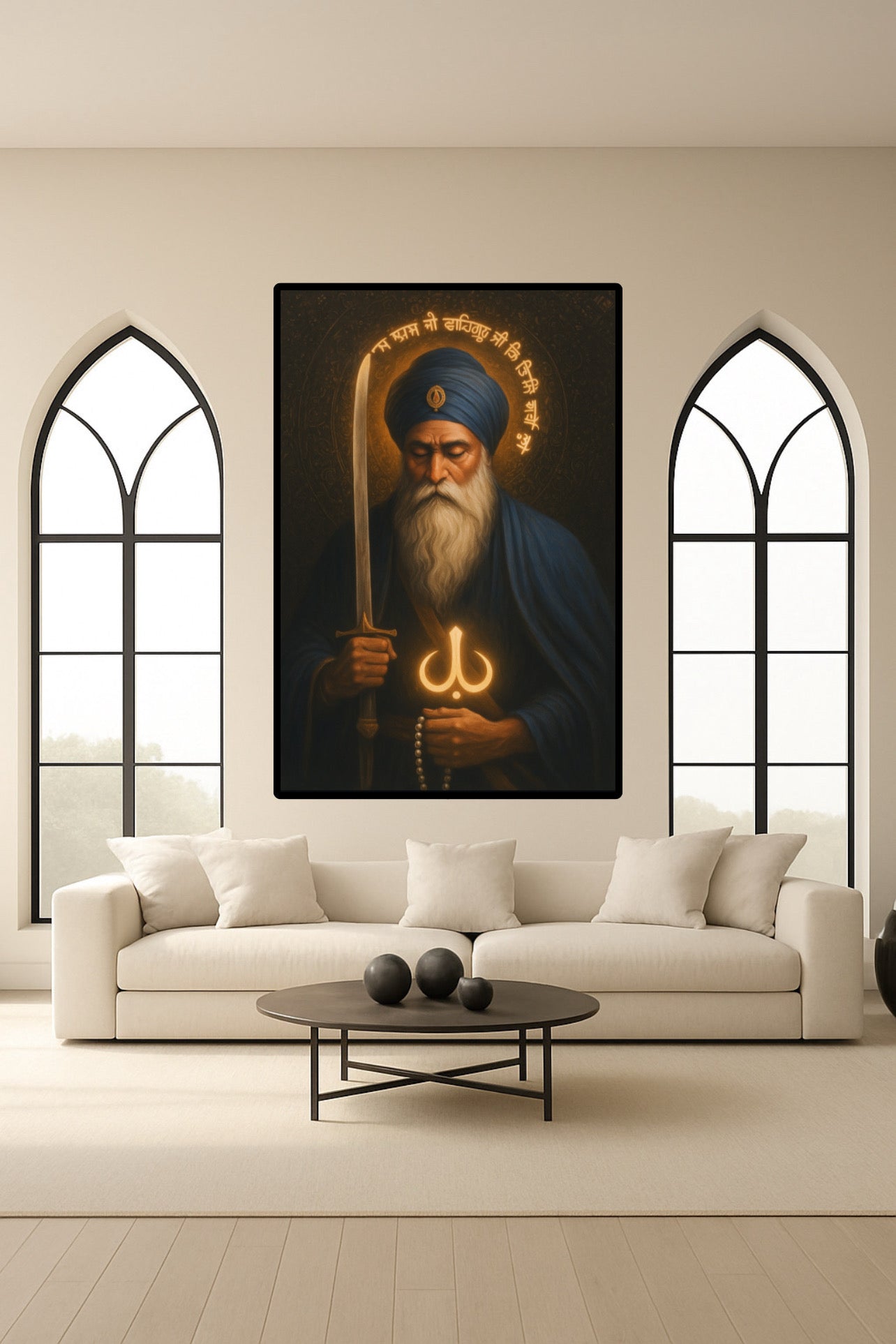 Baba Deep Singh Ji Warrior Inspiring Ek Onkar Aesthetic Wall Art Poster