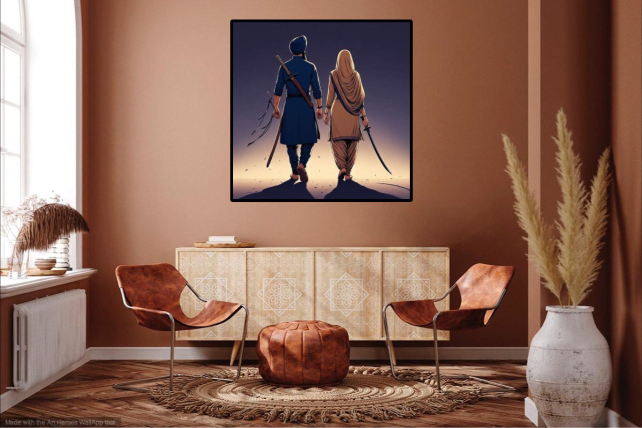 Sikhi Singh & Singhni Warriors Inspiring Wall Art Poster
