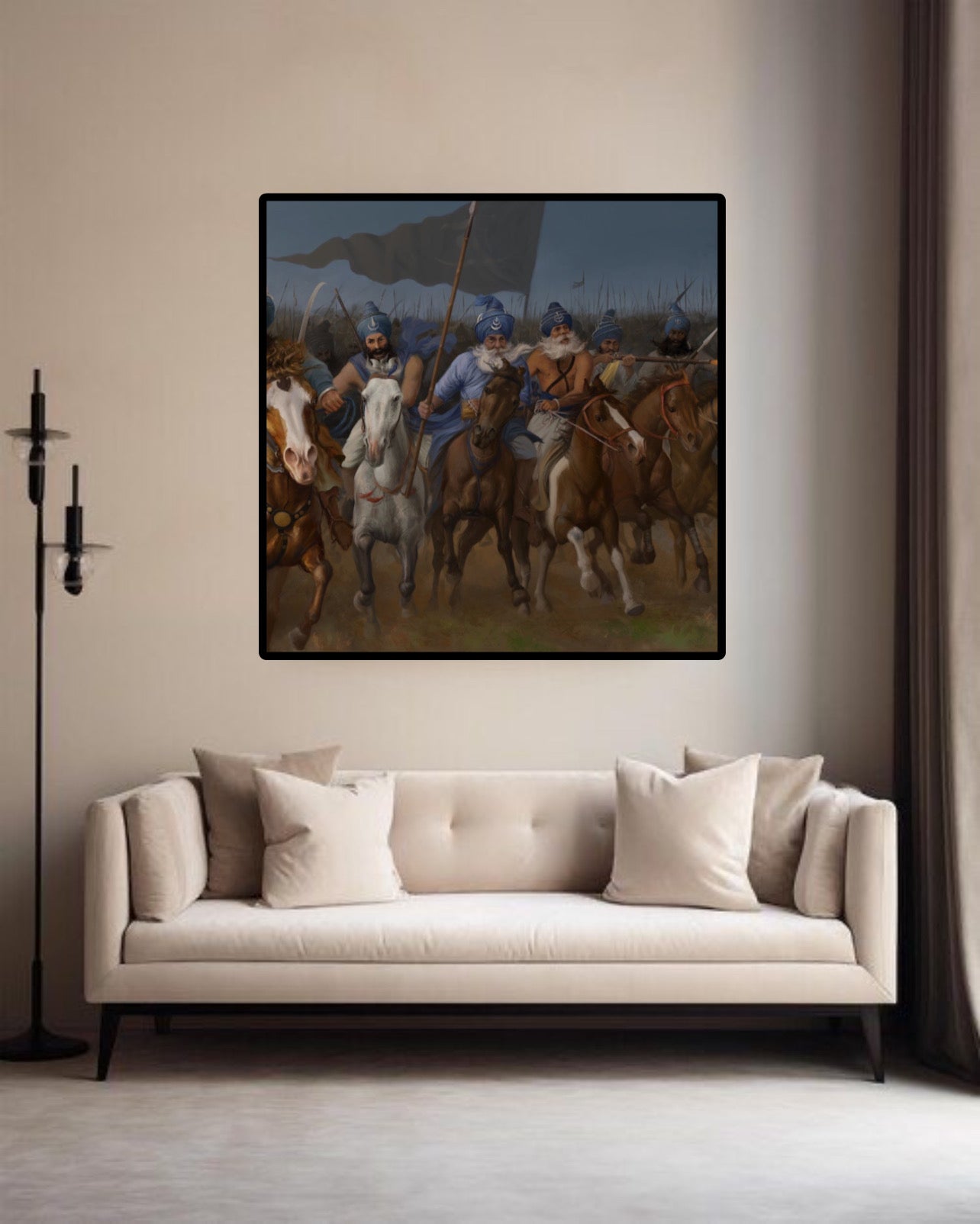 Historical Sikh Warriors on Battlefield Wall Art Poster