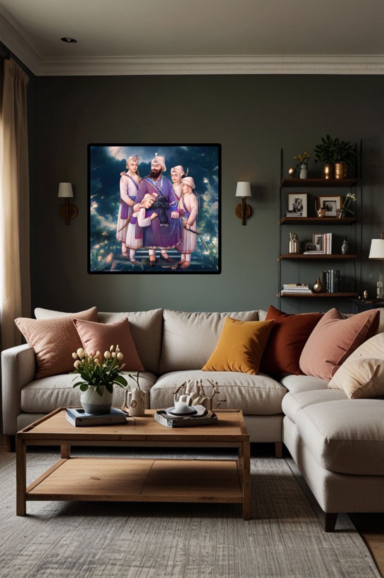 Sikhi Purple Guru Gobind Singh Ji 4 Sahibzaade Wall Art Poster