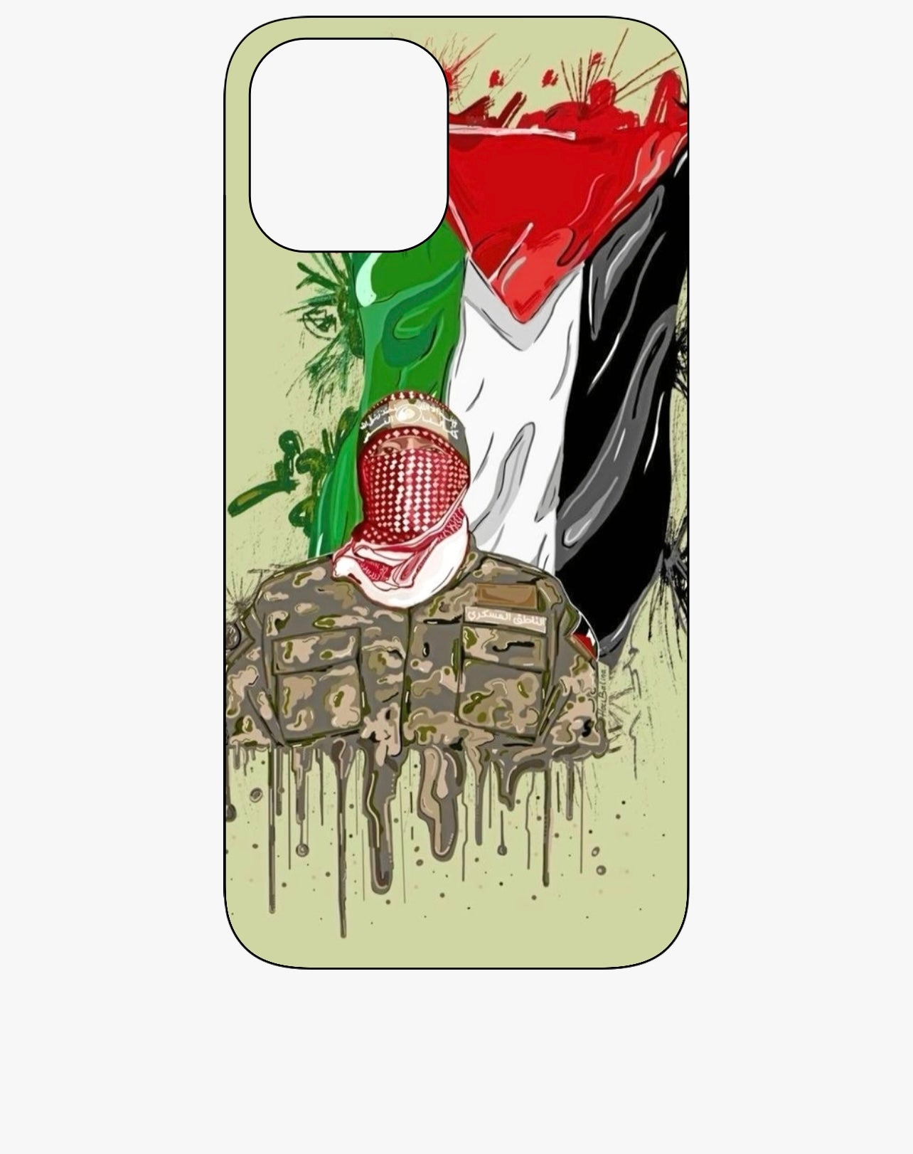Free Palestine Soldier with Flag Phone Case