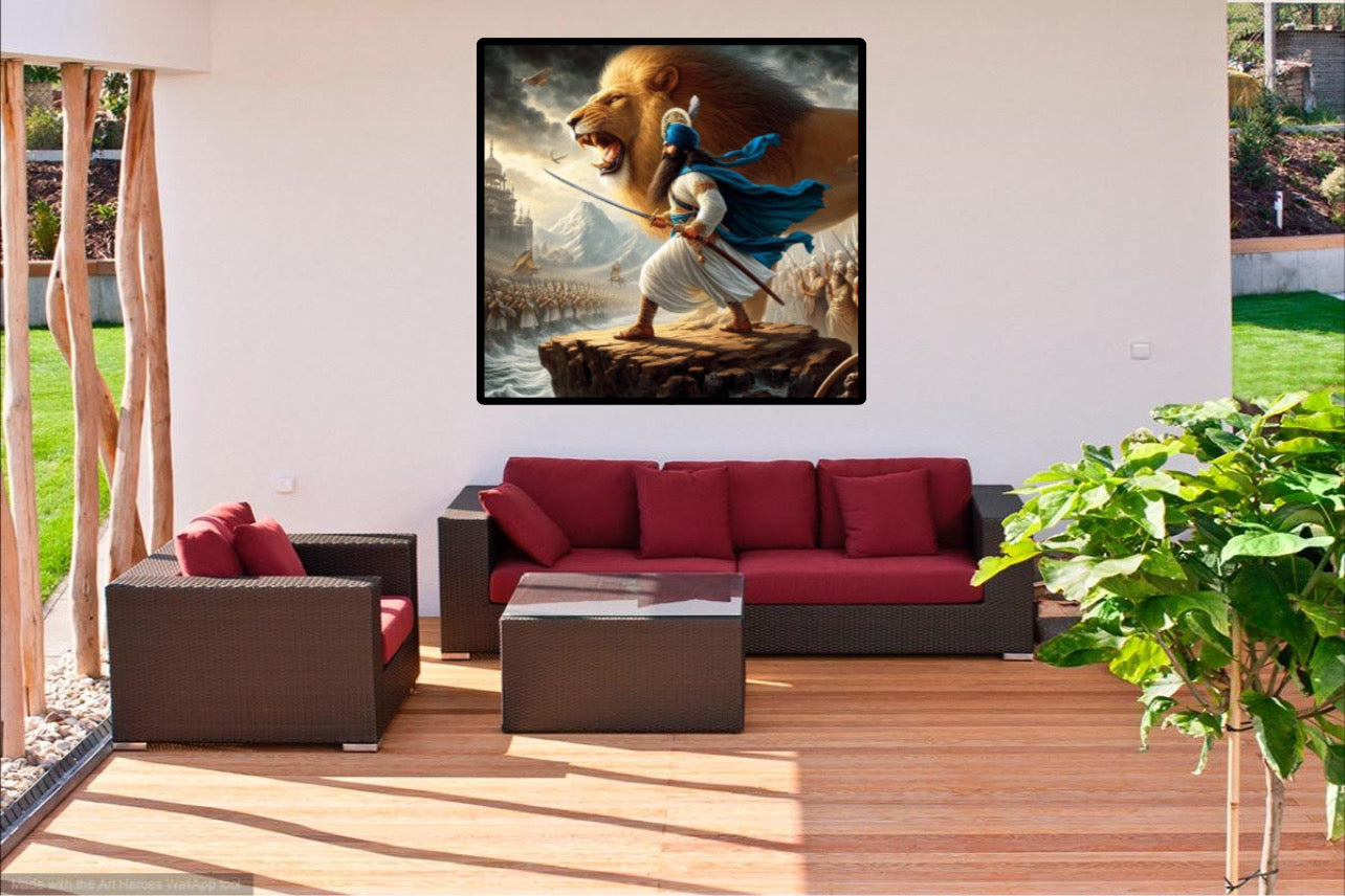 Sikhi Brave LION Warrior Wall Art Poster