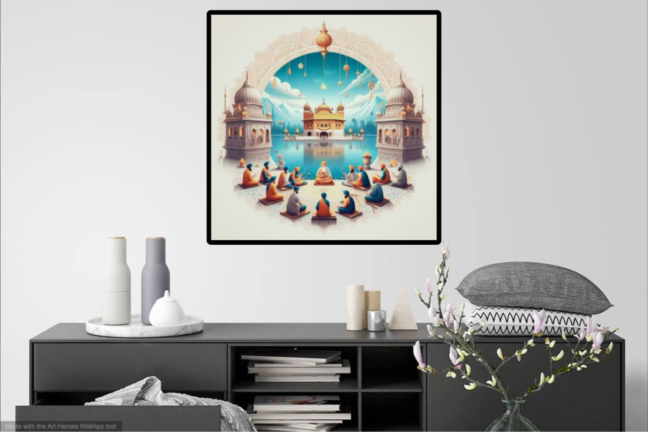 Our 10 Gurus’ Around Harmandir Sahib Wall Art Poster