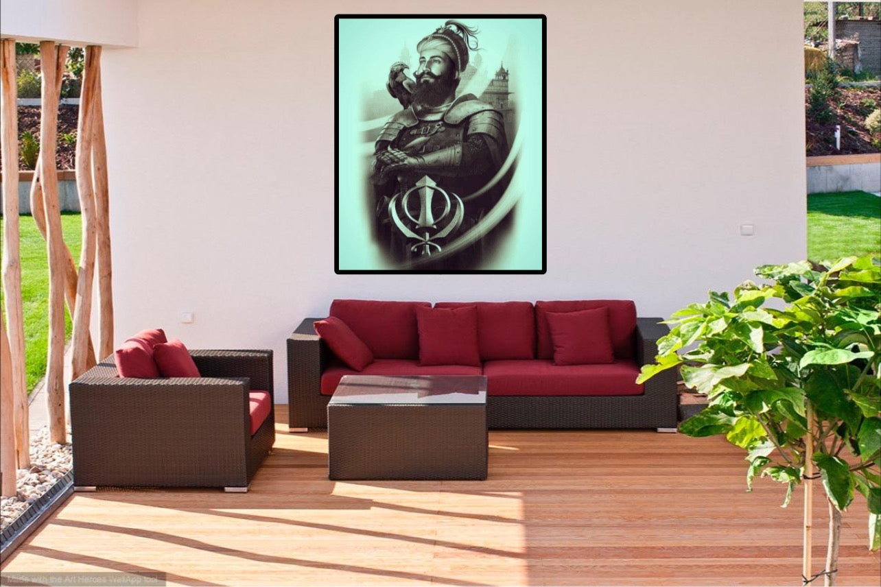 Sikhi Green/Grey Wall Art Poster