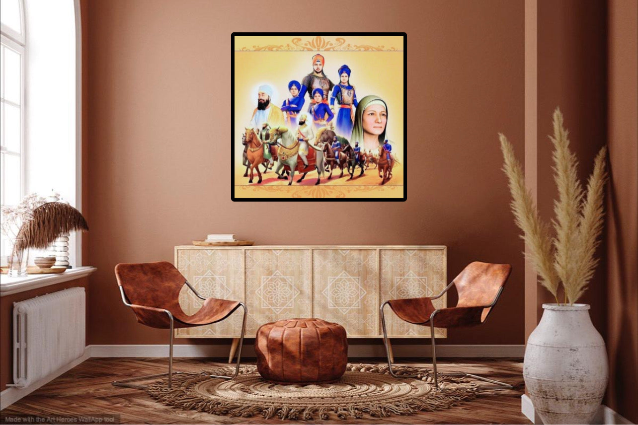 4 Sahibzaade Motivational Sikhi Wall Art Poster