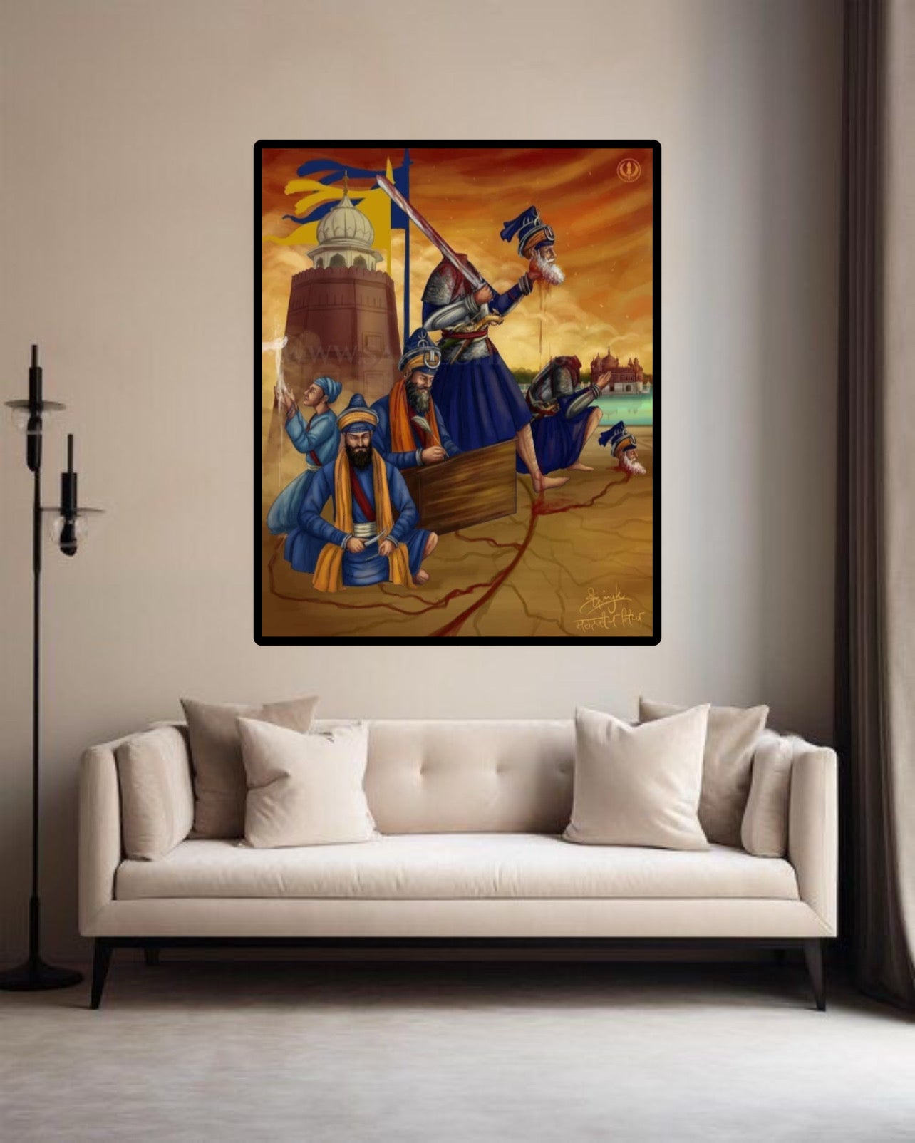 Shaheedi of our Sikh Warriors & Baba Deep Singh Ji in Battle Inspirational Reminder Wall Art Poster