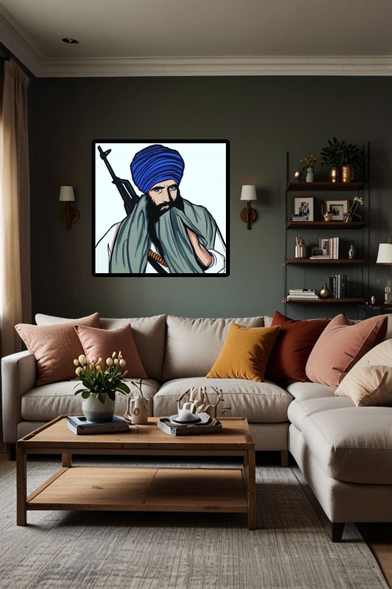 Sikhi Animated Jarnail Singh Ji Khalsa Bhindrawale Wall Art Poster