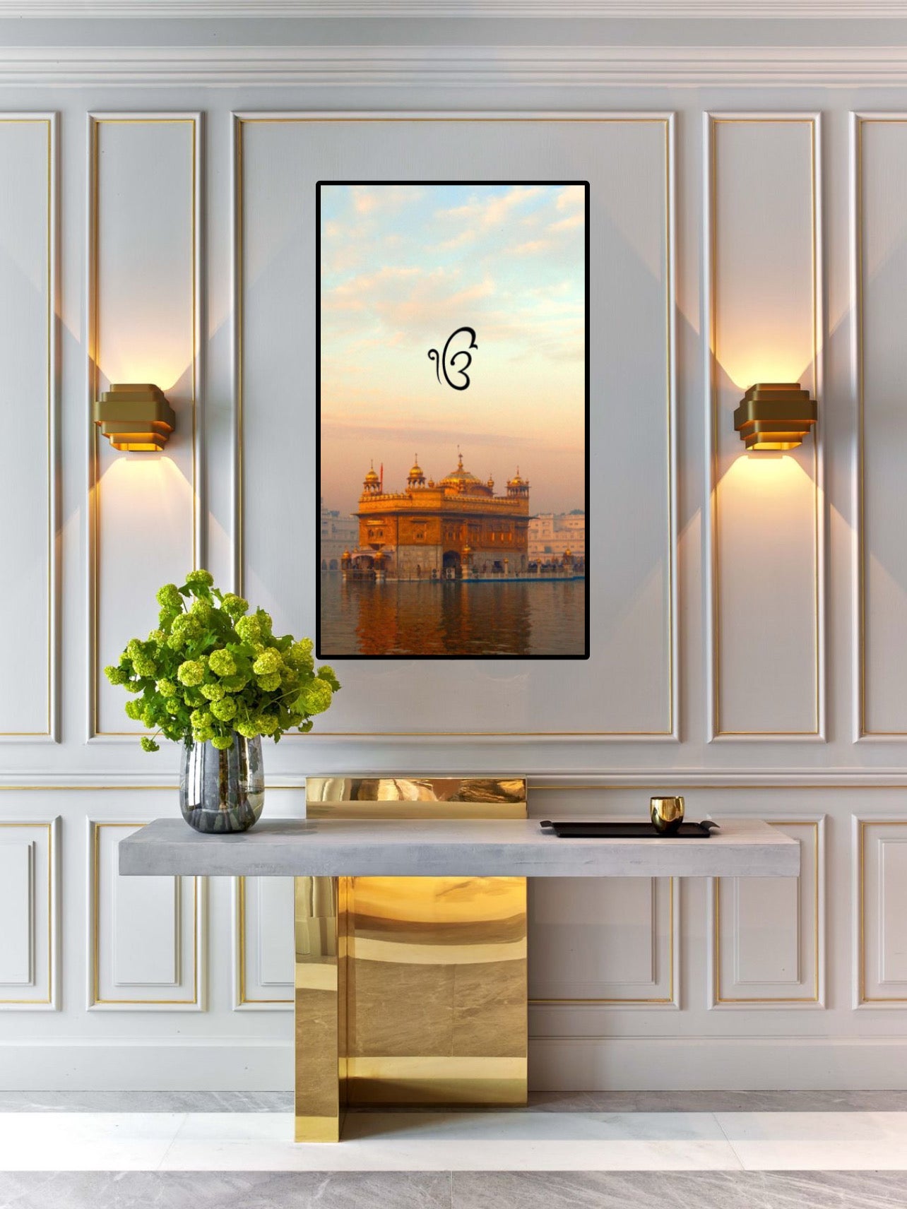 Ek Onkar | One God Portrait Harmandir Sahib Golden Temple | Darbar Sahib Wall Art Poster