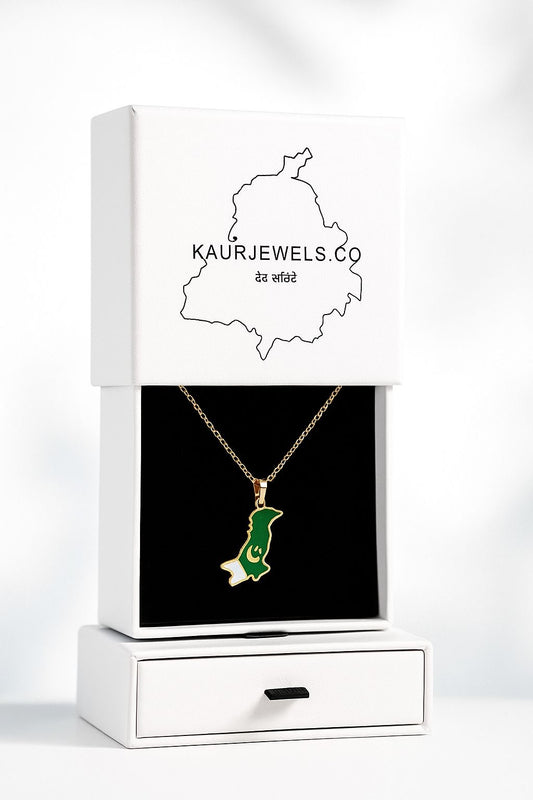 Pakistan Country Flag 18K Plated Pendant Necklace