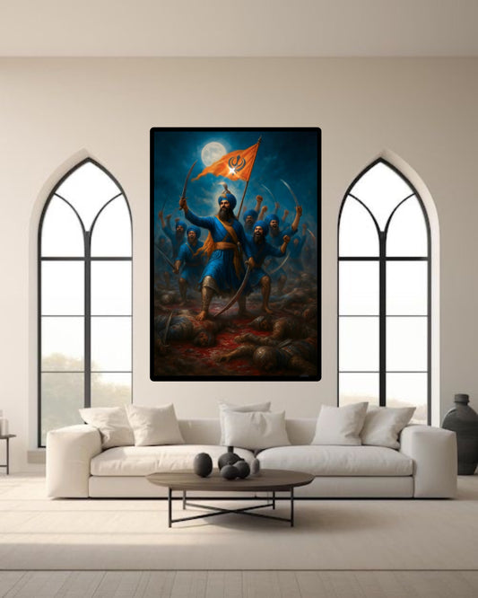 Sikhi Warriors on Battlefield War Khalsa Wall Art Poster