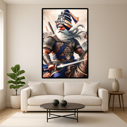Baba Deep Singh Ji Strength Full Attire Inspiring Wall Art Poster