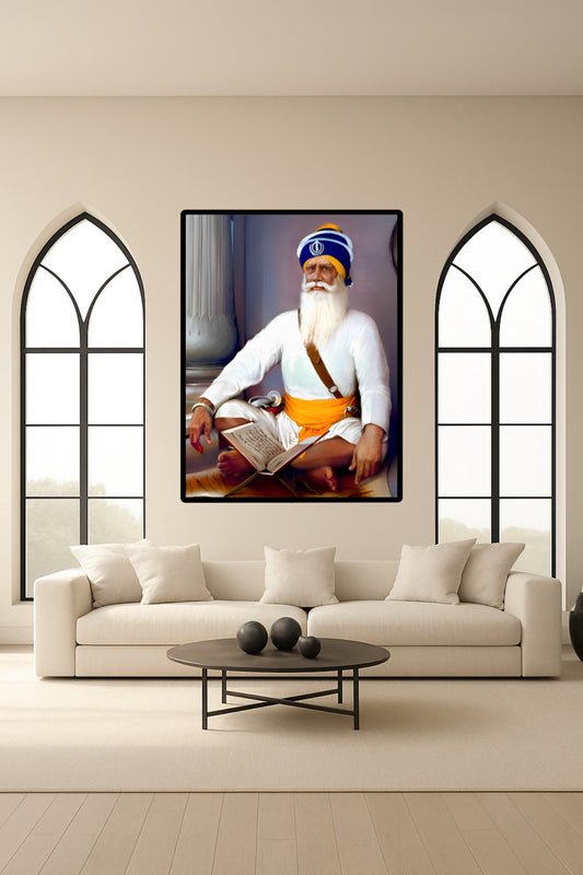 Baba Deep Singh Ji Sitting Inspirational Wall Art Poster