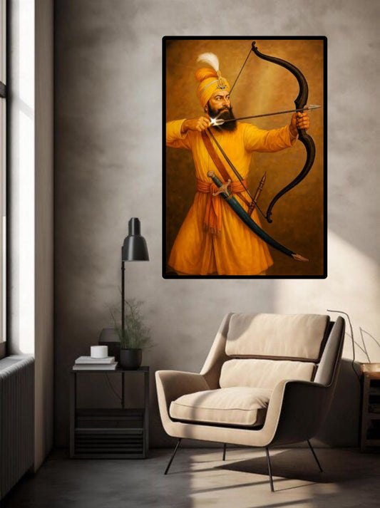 Shri Guru Gobind Singh Ji Battlefield Crossbow & Arrow Wall Art Poster