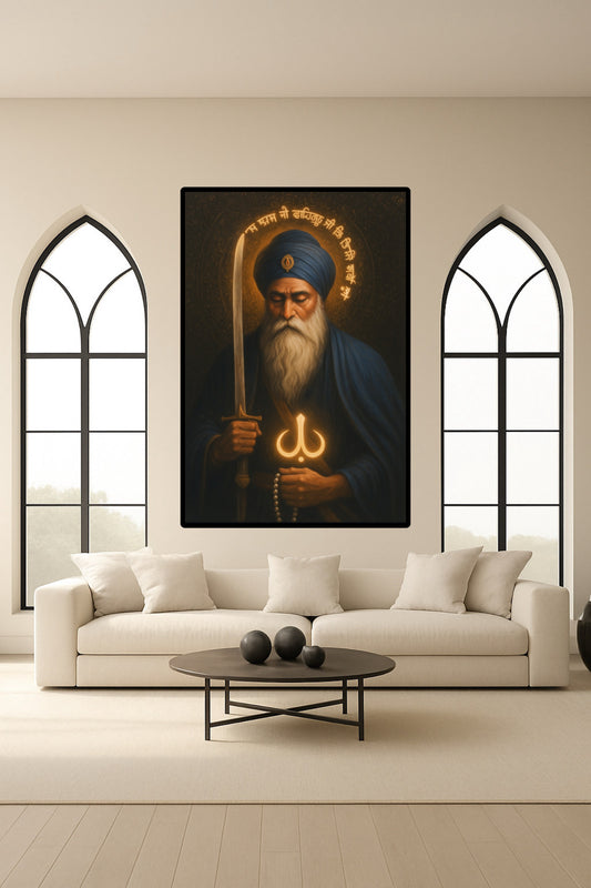 Baba Deep Singh Ji Warrior Inspiring Ek Onkar Aesthetic Wall Art Poster