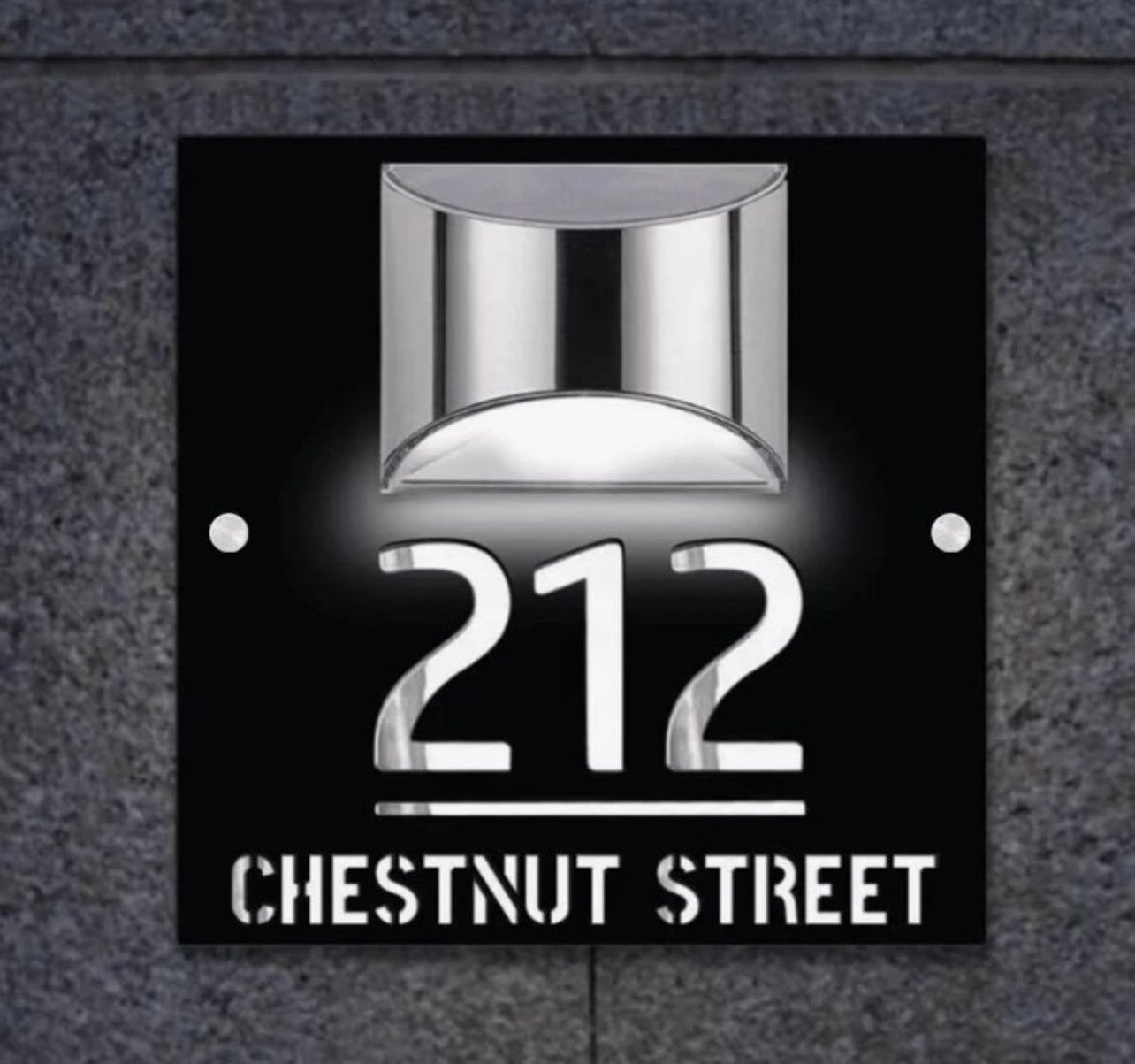 Custom 3D Solar-Powered House Number Door Sign | Plaque