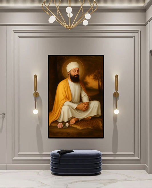 Guru Tegh Bahadur Ji Meditating Wall Art Poster