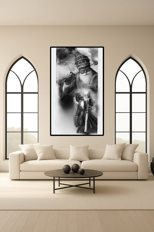 Dhan Dhan Baba Deep Singh Ji Double Image Warrior Wall Art Poster