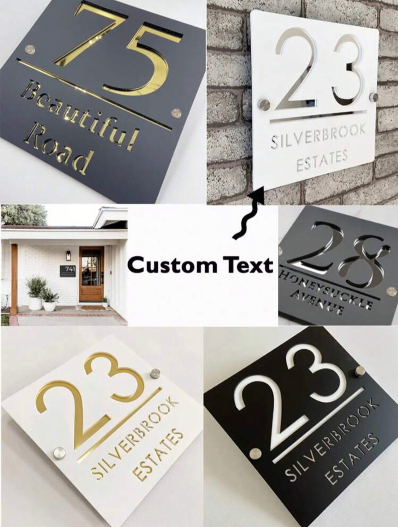 Custom 3D Acrylic House Number Door Sign | Plaque