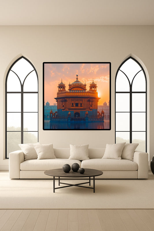 Beautiful Golden Temple Harmandir Sahib Contrast Wall Art Poster