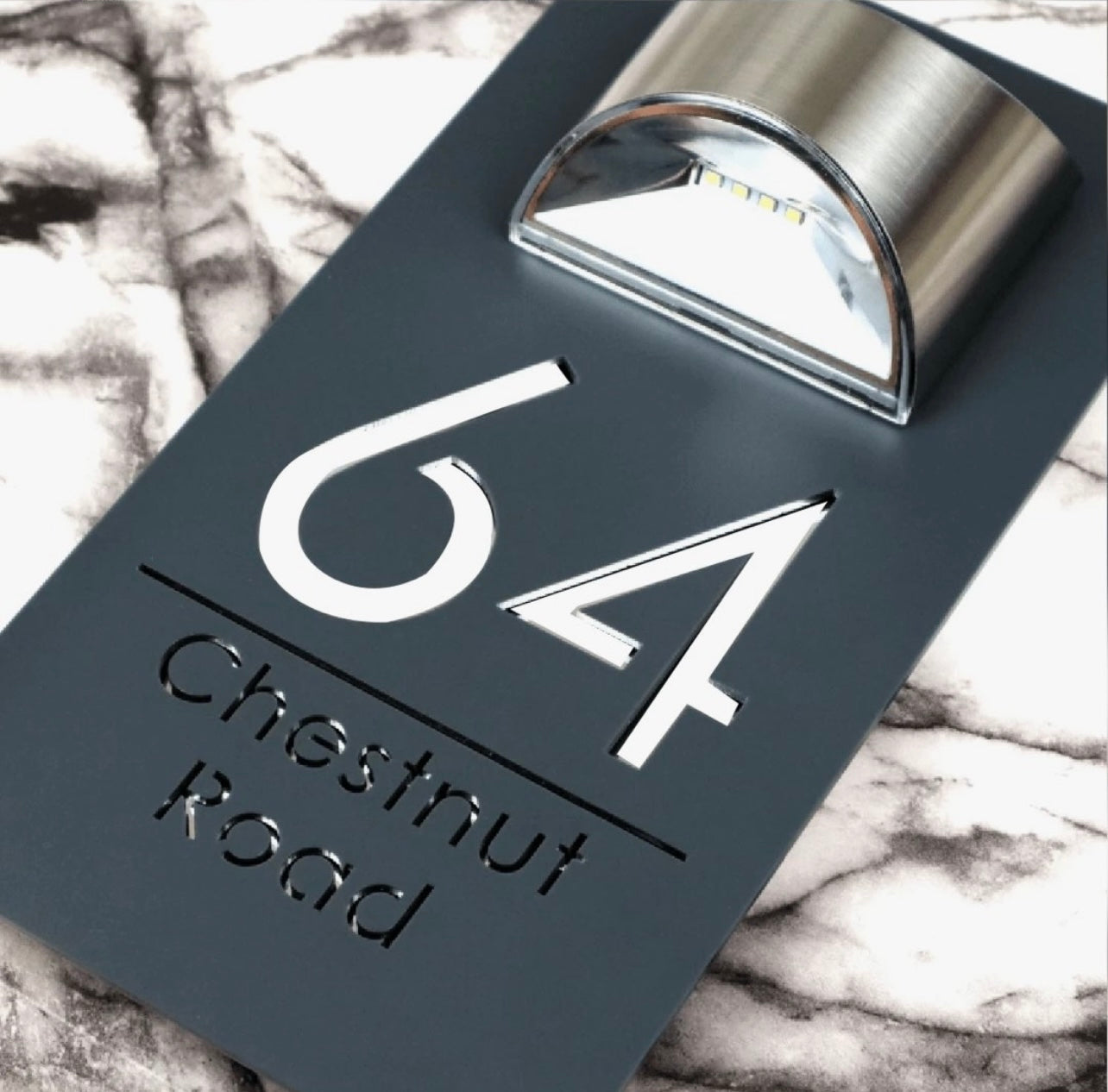 Custom 3D Solar-Powered House Number Door Sign | Plaque