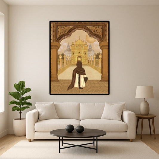 Sikhi Kaur Worshipping at Temple Wall Art Poster