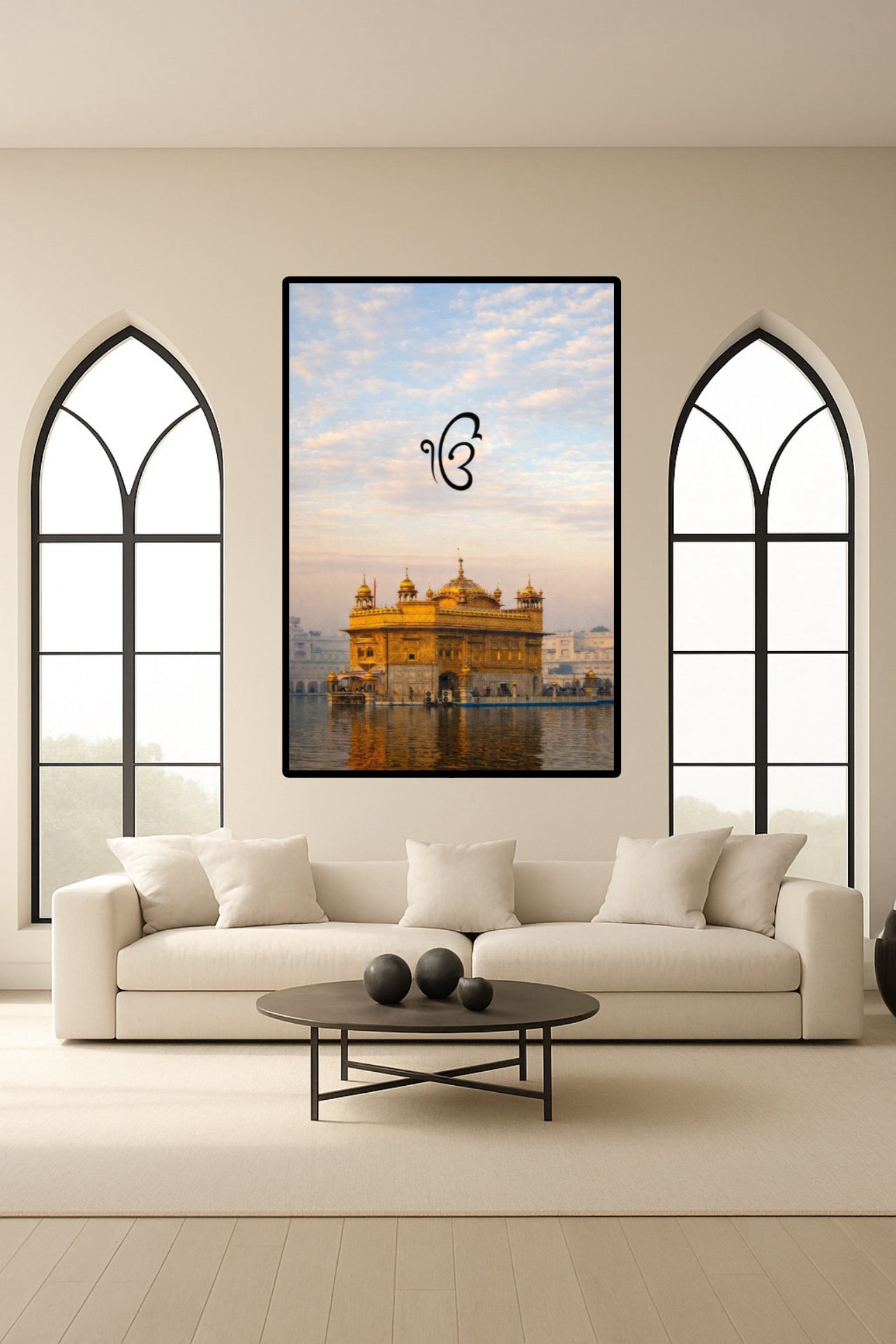 Ik Onkar | One God Portrait Harmandir Sahib Golden Temple | Darbar Sahib Wall Art Poster